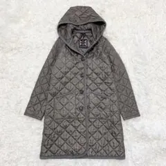 【美品】ラベンハム キルティングコート ロング フード ロゴボタン