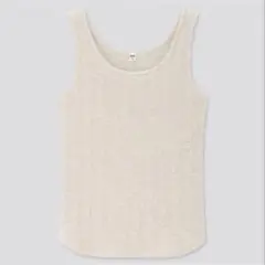 UNIQLO ユニクロ ランダムリブタンクトップ S ライトグレー