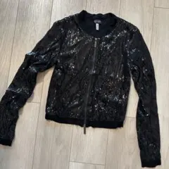 Armani Jeans スパンコール ボンバージャケット ブラックのサムネイル