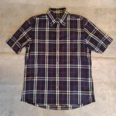 BURBERRY BLACK LABEL ノバチェック　半袖シャツ　ネイビー