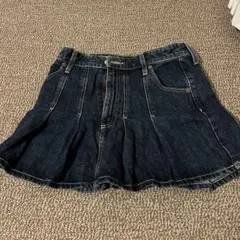 ZARA ダークブルー デニム プリーツスカート