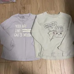 長袖カットソー2枚セット 100cm ロンT