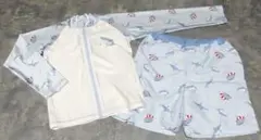 キッズ水着 サメ柄ラッシュガードとショートパンツセット