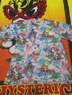 ト*鍋様 ヒステリックミニ　Tシャツ　120　ブルー×総柄のサムネイル