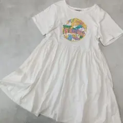 美品 完売品 プニュズ 山崎若菜 TOKYO イラストT ワンピース フレア 白のサムネイル