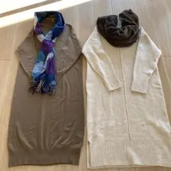 【まとめ売り】レディース　冬物　ワンピース　マフラー　ストール