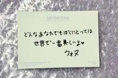 SEVENTEEN 2020 ウォヌ WONWOO 日本語 メッセージ トレカ