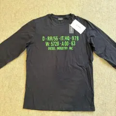 新品DIESEL ブラック ロングスリーブ Tシャツ