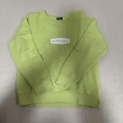 ベビードール　トレーナー　ミントグリーン　140センチ男の子　バッグプリントあり