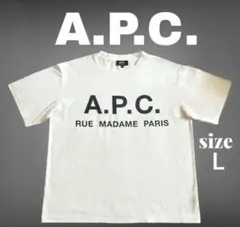 【美品】未使用A.P.C. アーペーセー ロゴTシャツホワイトLのサムネイル