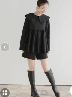 fitmore ペプラムブラウス　スカラップ襟　ブラウスのサムネイル