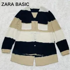 ザラベーシック　ZARA BASIC ボーダー柄　長袖ブラウス　【XS】　清涼感のサムネイル