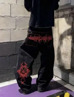 カモフラ切り替え デニムパンツ ブラック swag - メルカリ