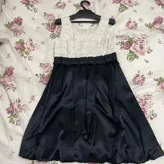 LAISSE PASSEレーストップ・リボンウエストのパーティードレス