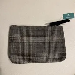 【新品】アフタヌーンティー　グレンチェック柄ポーチ リボン付き