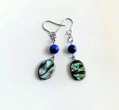 No.740 ラピスラズリ×アバロンシェルピアスorイヤリング