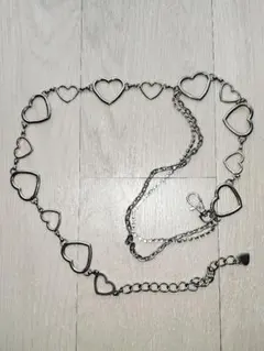 シルバー　ハート　チェーン　ベルト