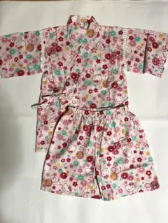 ハローキティ ピンク　花柄甚平 120㎝　サンリオ　上下セット