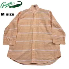 美品　Crocodile ストライプ ボタンダウンシャツ Mサイズ　春夏コーデのサムネイル