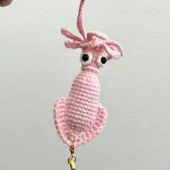 イカ あみぐるみ ストラップ キーホルダー ハンドメイド