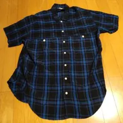 80s 90s rayon check shirt 半袖 vintage