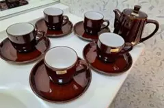 未使用　ノリタケ　カップ&ソーサー　フォークストーン　ストーンウェア　ブラウン
