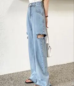 Sibra ダメージデニムパンツ
