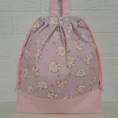 入園入学　お着替え袋　体操着入れ　体操服入れ　巾着袋　うさぎ　ハート　35×30