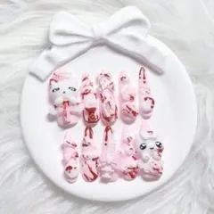 【現品】ネイルチップ 量産型 地雷系 平成女児 ピンク