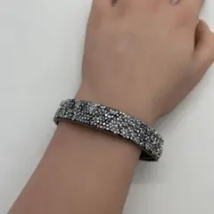 ☆新品未使用☆スワロフスキー☆ラインストーン シルバーブレスレット