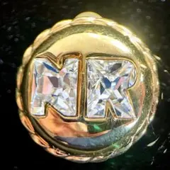 【美品】ニナリッチ イヤリング NRロゴ ラインストーン ゴールド