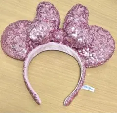 ディズニー ミニーカチューシャ(スパンコール ピンク)