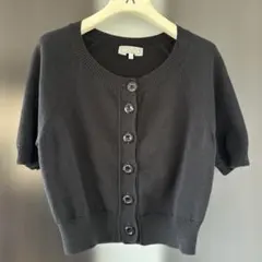 MaxMara マックスマーラ 半袖 ニットカーディガン クロップド M 黒