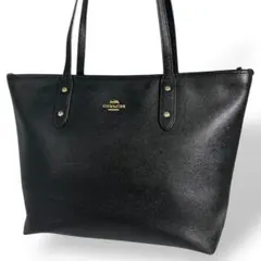 コーチ トートバッグ ハンドバッグ 肩掛け 大容量 A4 可 レザー ブラック