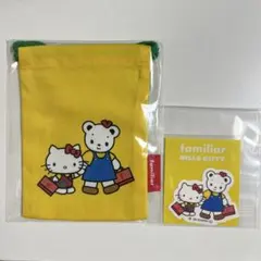 ⭐︎familiar ハローキティ ミニ巾着　ステッカー⭐︎