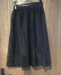 E hyphen world gallery スクエアレースミモレ丈スカート B