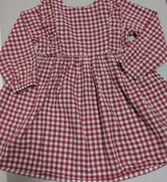 H&M 赤・白チェック フリルワンピース 　サイズ　100