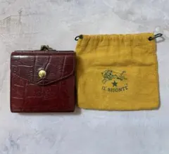 IL BISONTE イルビゾンテ がま口 財布 レザー ボルドー