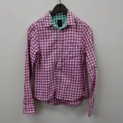 (8)Stussy ギンガムチェック 長袖シャツ ピンク Sのサムネイル