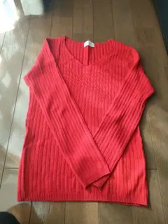 r.p.s. Vネック リブニット 赤