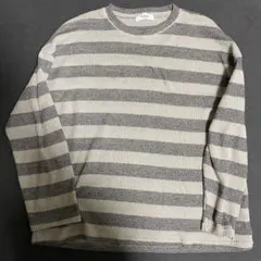 STILL BY HAND ポケット ボーダー 長袖 ニット セーター ベージュ 