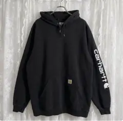 Carhartt カーハート 袖ロゴ プルオーバーパーカー ブラック