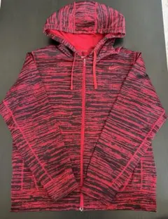 NIKE THERMA-FIT フルジップパーカー レッド/ブラック XL