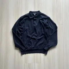90s nautica コットンニットポロシャツ 香港製 ダークネイビー XL