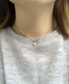 1粒 *.+゜ ハート キュービックジルコニア *.+゜ ネックレス ステンレス