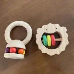 木のおもちゃ　知育玩具　がらがら　歯がため　ベビー