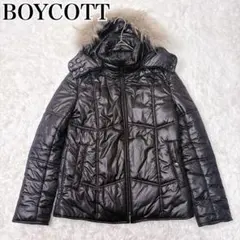 BOYCOTT y2k ファーダウンジャケット　フード ブラック　00s 黒