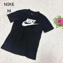ナイキ M ブラック 半袖Tシャツ　ビックロゴ　コットン　春夏　洗える