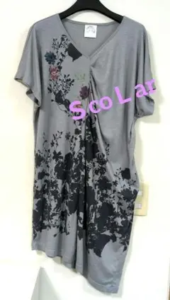 ＳcoＬar 半袖カットソー 花柄 グレー チュニック !!のサムネイル