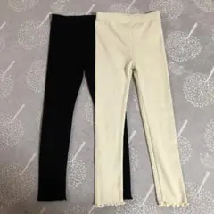 dev!rock キッズレギンス ブラック/ベージュ 120 おまとめ2枚セット